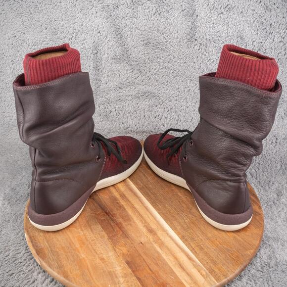 Women's Nike Roshe Two HI Flyknit Sneakerboot, 861708 600 Sz 9 Deep burgundy - Picture 5 of 9
